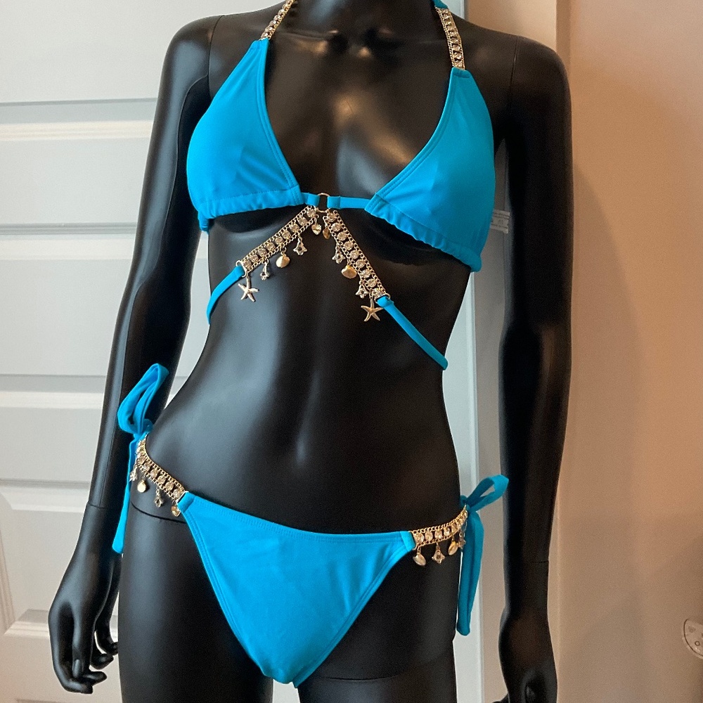 Blue Bikini with A Lot of Charms!